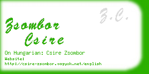 zsombor csire business card